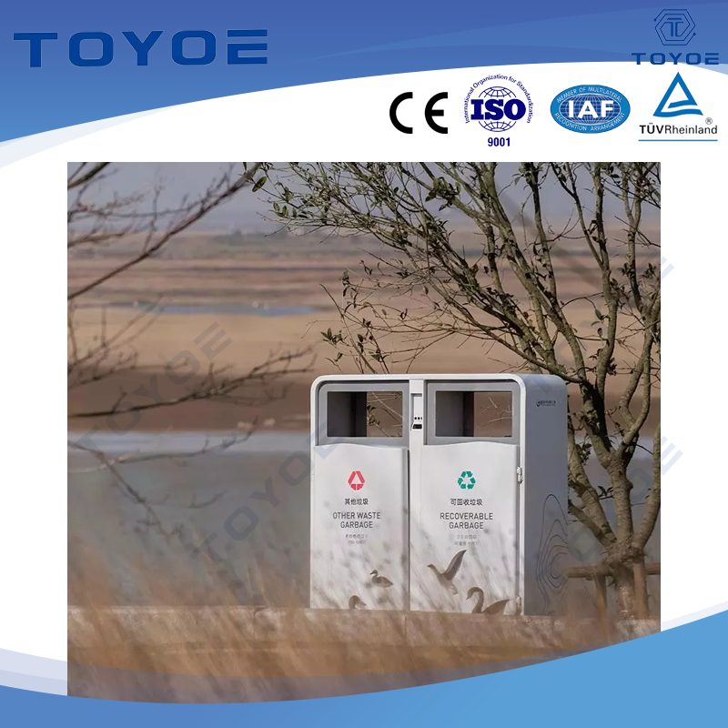 UrbanRecycle Duo Station Station Dual-Compartment Recycling Sorter для на открытом воздухе