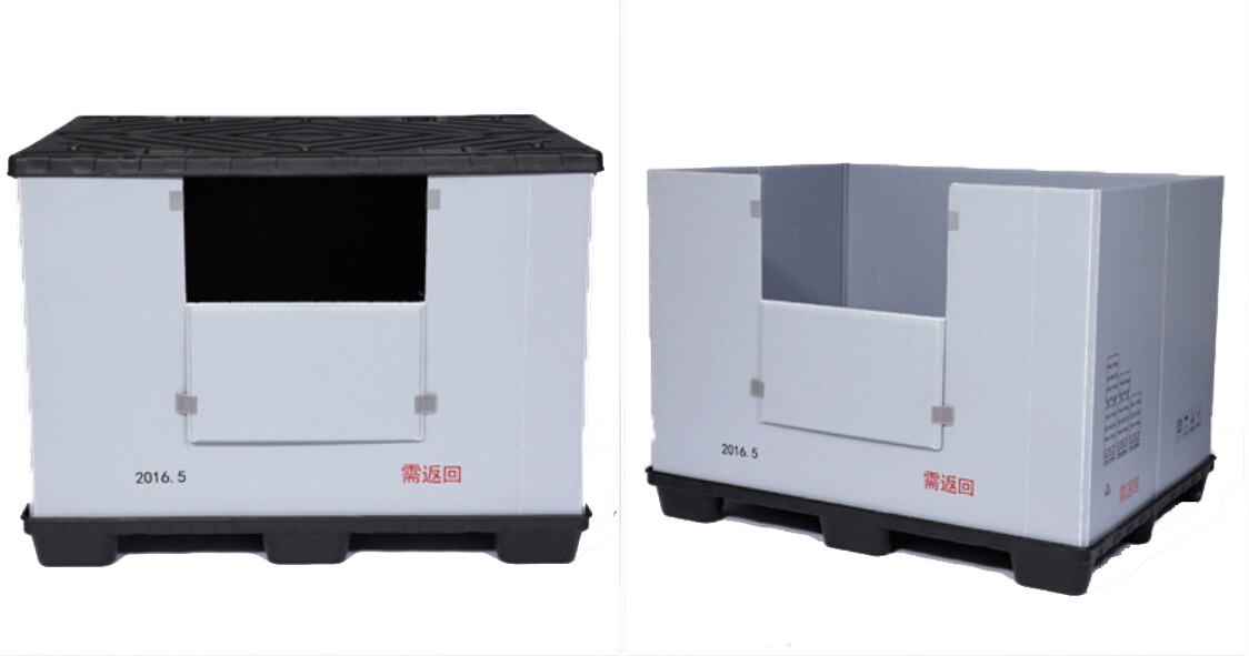 Пластиковый ящик из гофрированного картона с боковым окном