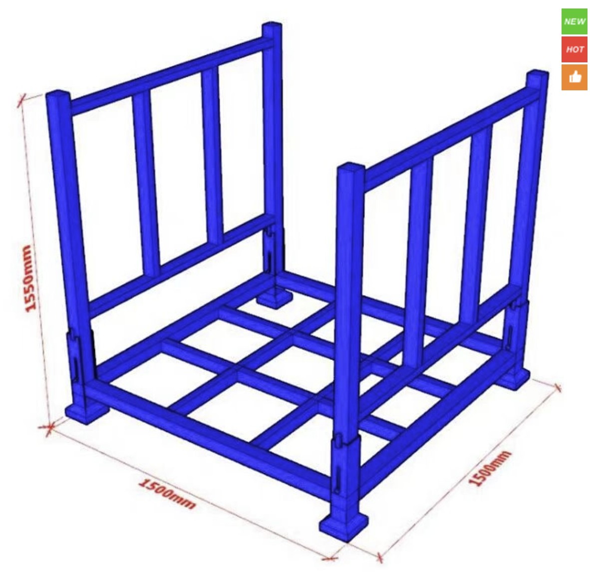 размер стальной паллетной коробки
